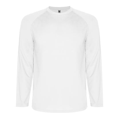 White - Front - Roly Mens Montecarlo Long-Sleeved Sports T-Shirt
