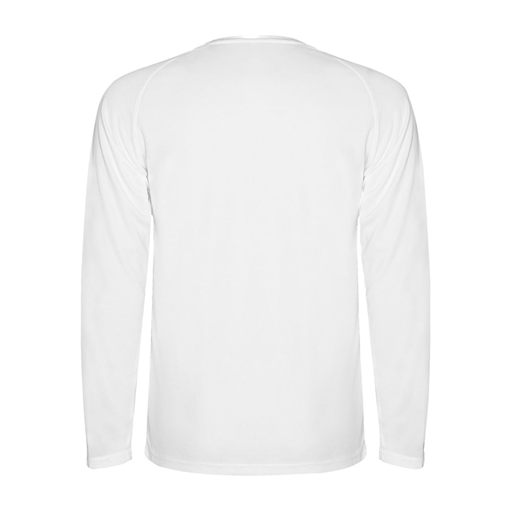 White - Back - Roly Mens Montecarlo Long-Sleeved Sports T-Shirt