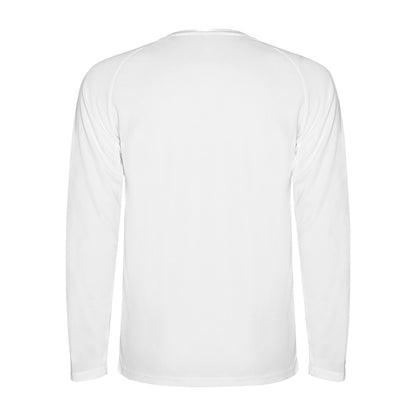 White - Back - Roly Mens Montecarlo Long-Sleeved Sports T-Shirt
