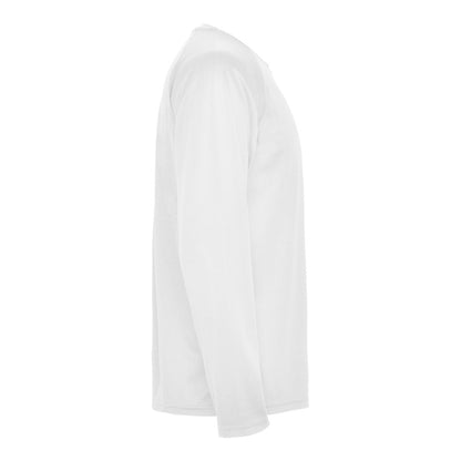 White - Side - Roly Mens Montecarlo Long-Sleeved Sports T-Shirt