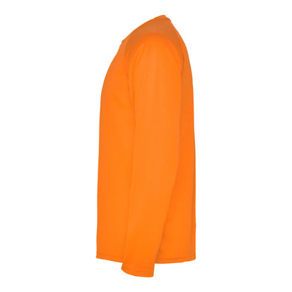 Fluorescent Orange - Lifestyle - Roly Mens Montecarlo Long-Sleeved Sports T-Shirt