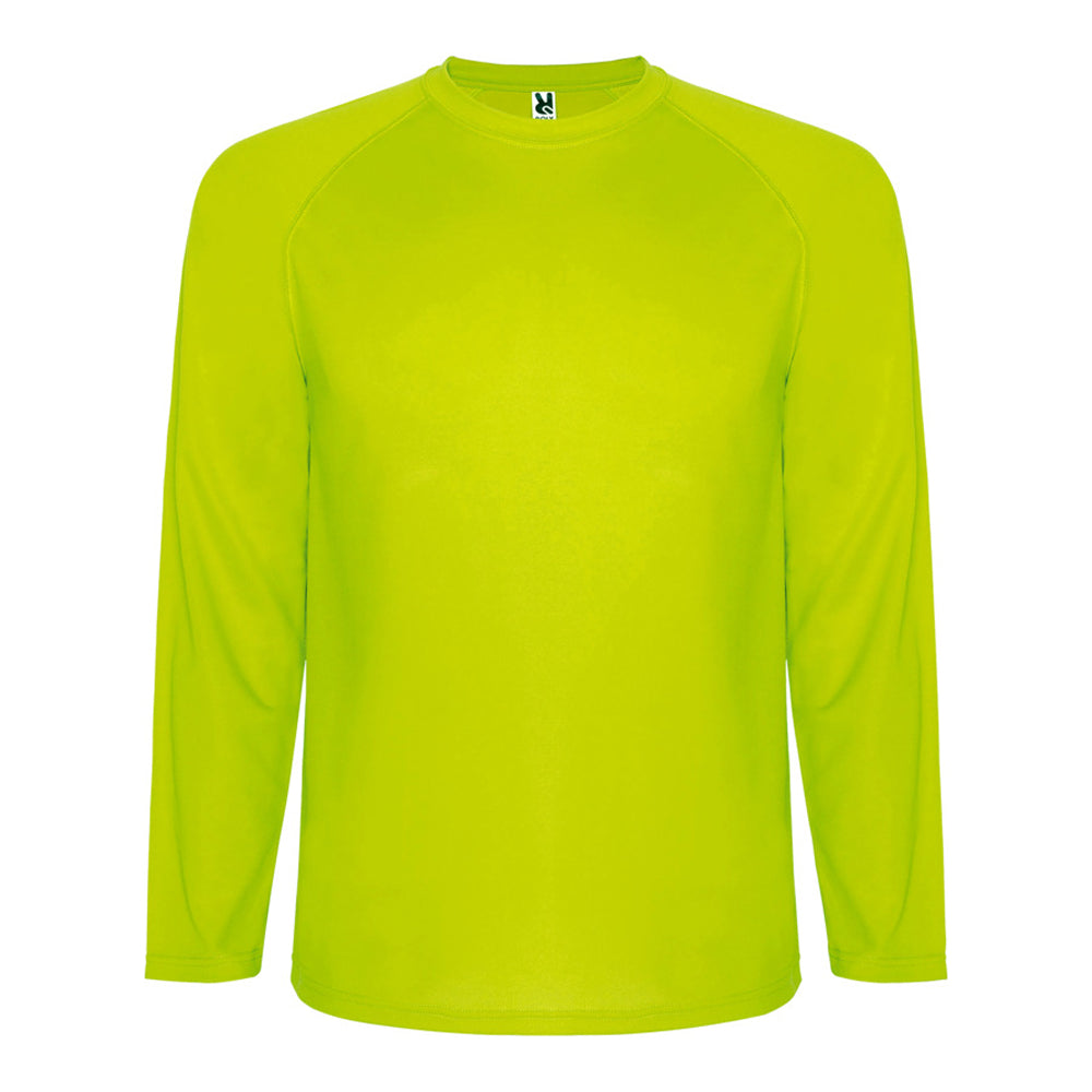 Fluorescent Yellow - Front - Roly Mens Montecarlo Long-Sleeved Sports T-Shirt