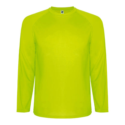 Fluorescent Yellow - Front - Roly Mens Montecarlo Long-Sleeved Sports T-Shirt