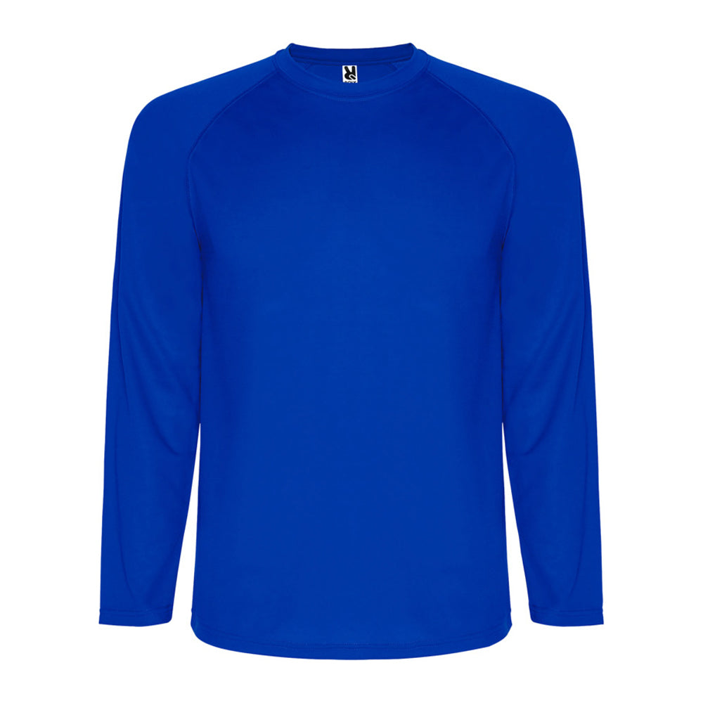 Blue - Front - Roly Mens Montecarlo Long-Sleeved Sports T-Shirt