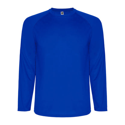 Blue - Front - Roly Mens Montecarlo Long-Sleeved Sports T-Shirt