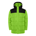 Lime-Solid Black - Front - Roly Childrens-Kids Tallin Insulated Jacket