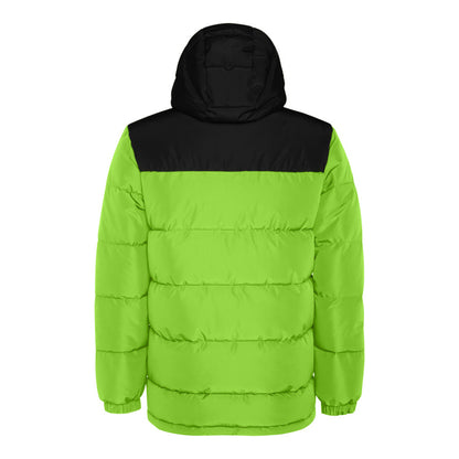 Lime-Solid Black - Back - Roly Childrens-Kids Tallin Insulated Jacket