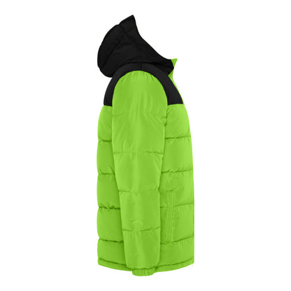 Lime-Solid Black - Side - Roly Childrens-Kids Tallin Insulated Jacket