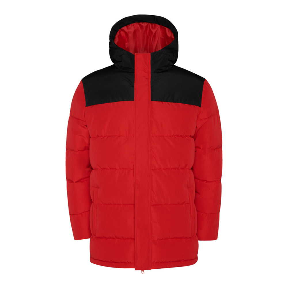 Red-Solid Black - Front - Roly Childrens-Kids Tallin Insulated Jacket