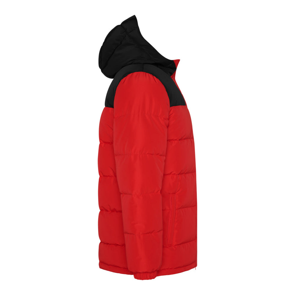 Red-Solid Black - Side - Roly Childrens-Kids Tallin Insulated Jacket