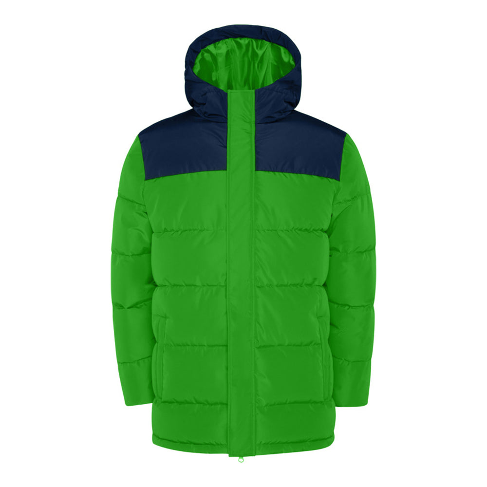 Fern Green-Navy Blue - Front - Roly Childrens-Kids Tallin Insulated Jacket