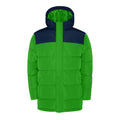 Fern Green-Navy Blue - Front - Roly Childrens-Kids Tallin Insulated Jacket