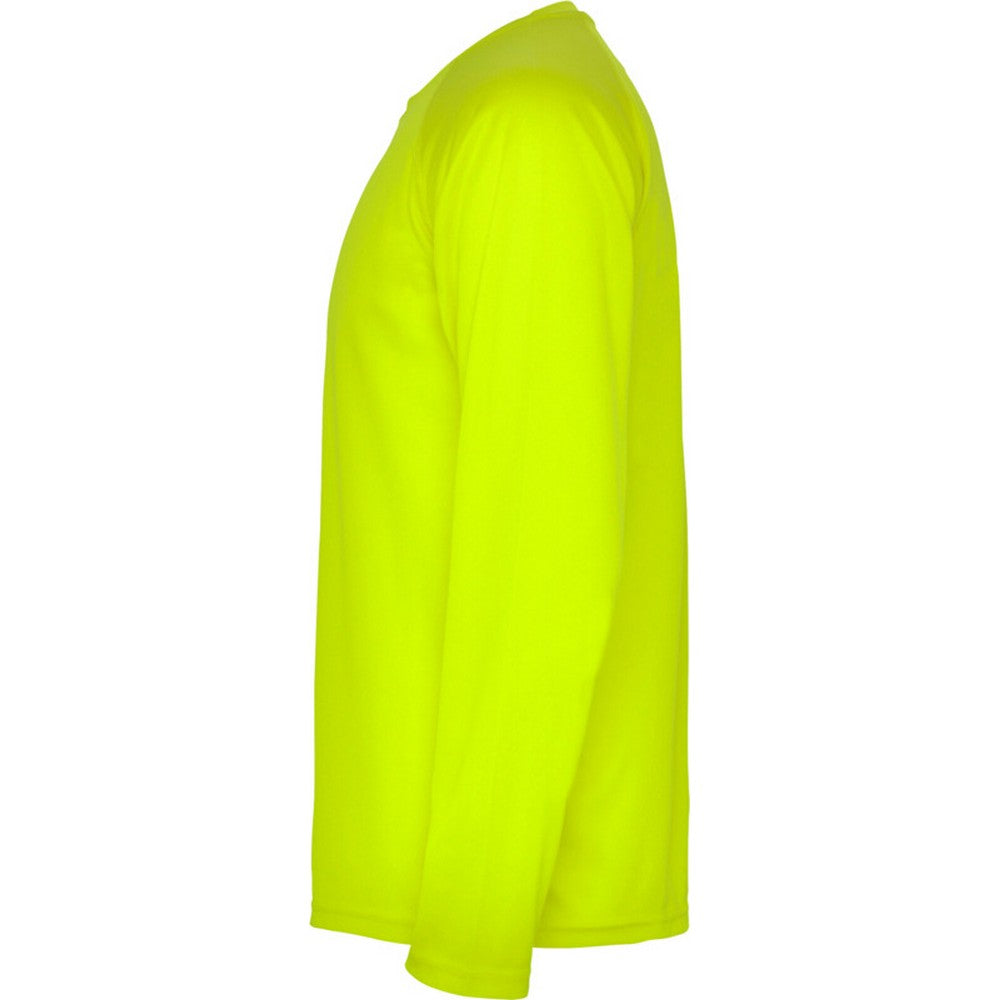Fluorescent Yellow - Lifestyle - Roly Childrens-Kids Montecarlo Long-Sleeved Sports T-Shirt