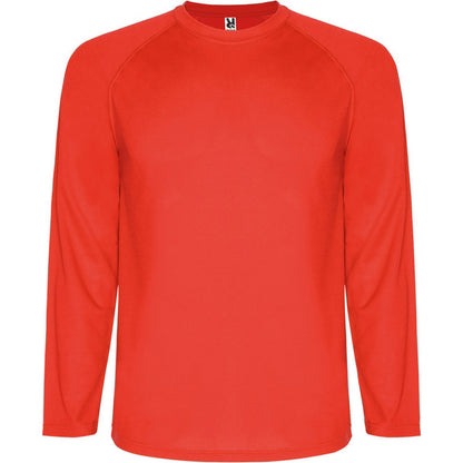 Red - Front - Roly Childrens-Kids Montecarlo Long-Sleeved Sports T-Shirt