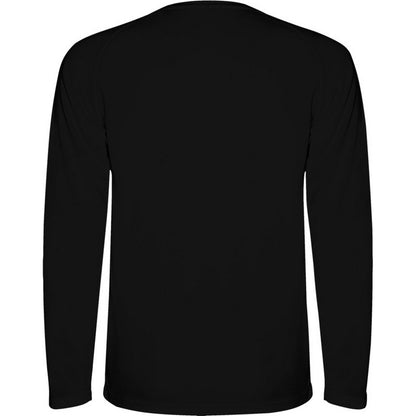 Solid Black - Back - Roly Childrens-Kids Montecarlo Long-Sleeved Sports T-Shirt