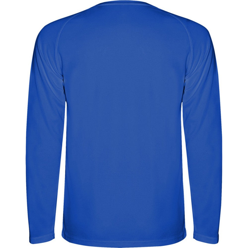 Blue - Back - Roly Childrens-Kids Montecarlo Long-Sleeved Sports T-Shirt
