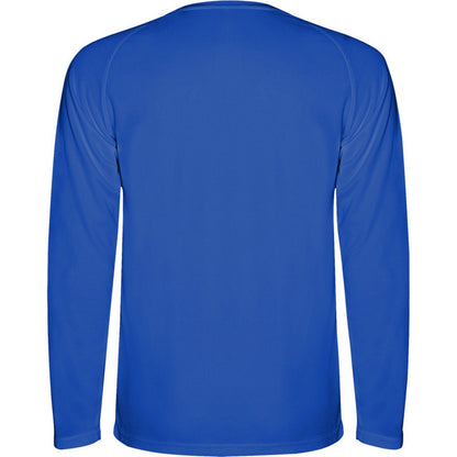 Blue - Back - Roly Childrens-Kids Montecarlo Long-Sleeved Sports T-Shirt