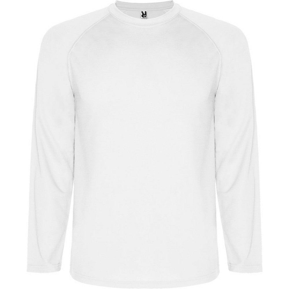 White - Front - Roly Childrens-Kids Montecarlo Long-Sleeved Sports T-Shirt