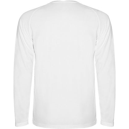 White - Back - Roly Childrens-Kids Montecarlo Long-Sleeved Sports T-Shirt