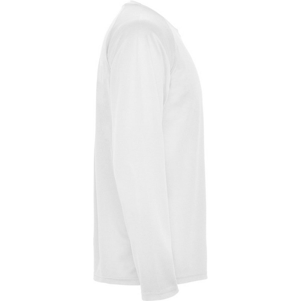 White - Side - Roly Childrens-Kids Montecarlo Long-Sleeved Sports T-Shirt