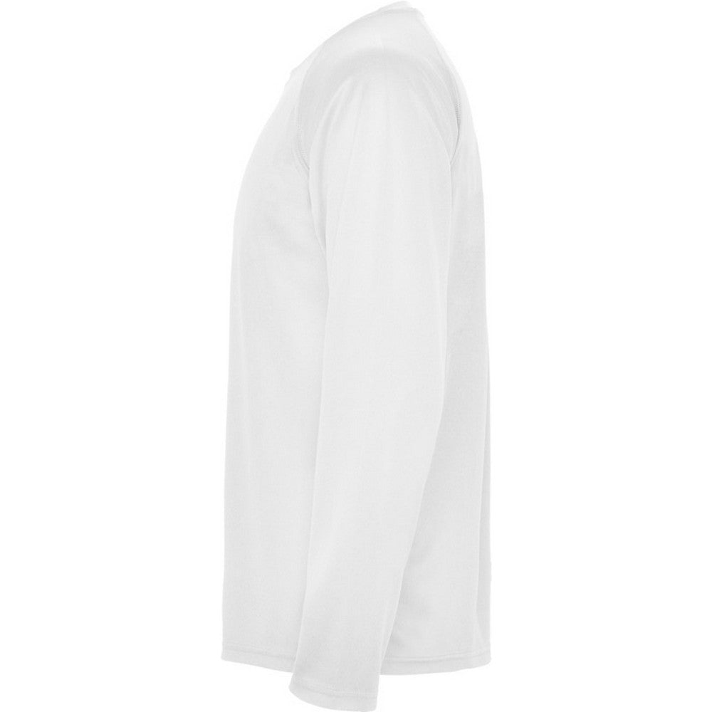White - Lifestyle - Roly Childrens-Kids Montecarlo Long-Sleeved Sports T-Shirt