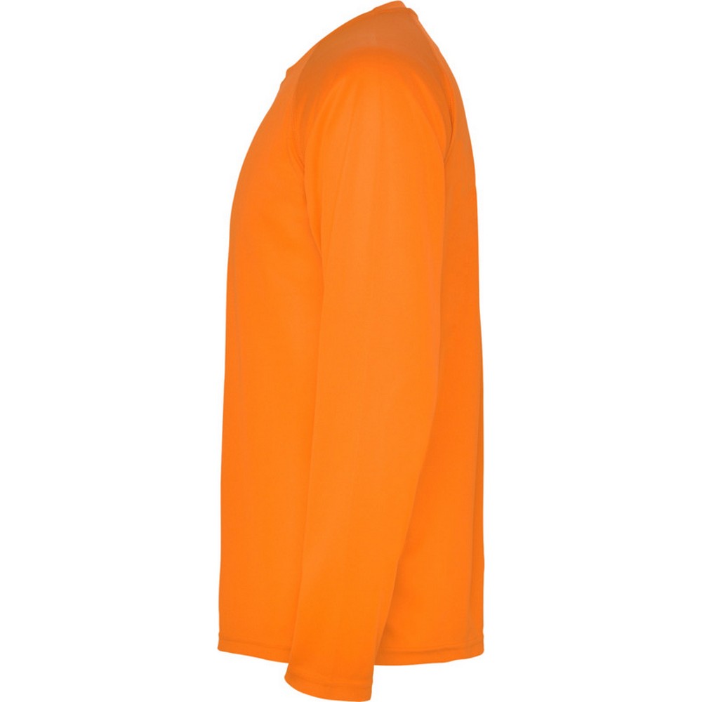 Fluorescent Orange - Lifestyle - Roly Childrens-Kids Montecarlo Long-Sleeved Sports T-Shirt