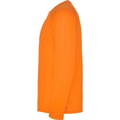 Fluorescent Orange - Lifestyle - Roly Childrens-Kids Montecarlo Long-Sleeved Sports T-Shirt