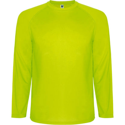 Fluorescent Yellow - Front - Roly Childrens-Kids Montecarlo Long-Sleeved Sports T-Shirt