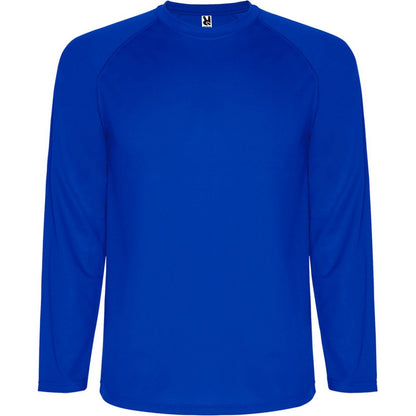 Blue - Front - Roly Childrens-Kids Montecarlo Long-Sleeved Sports T-Shirt