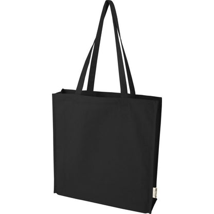 Solid Black - Front - Recycled Gusseted 14L Tote Bag