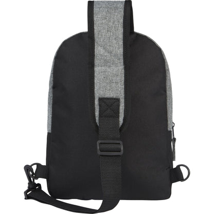 Solid Black-Heather Grey - Back - Unbranded Reclaim Two Tone Recycled 3.5L Sling Backpack