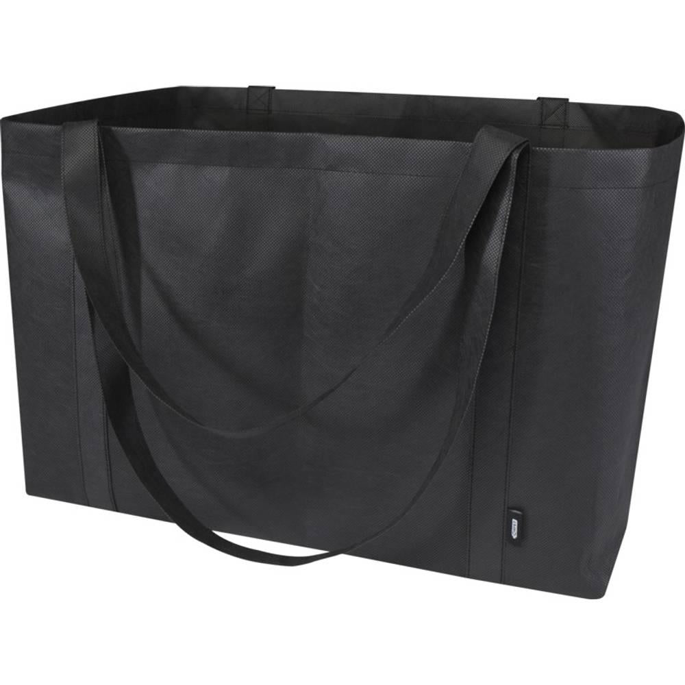 Solid Black - Back - Jumbo Non-Woven Recycled 65L Tote Bag