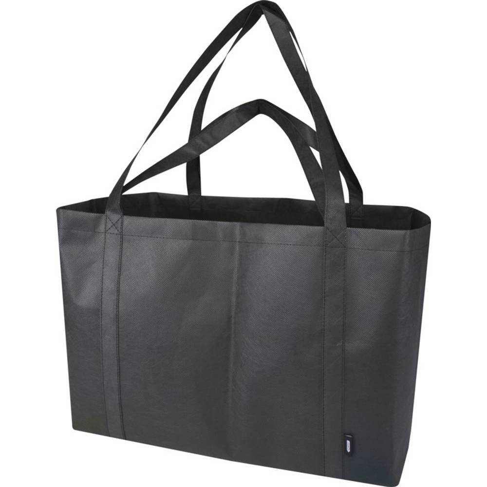 Solid Black - Front - Jumbo Non-Woven Recycled 65L Tote Bag