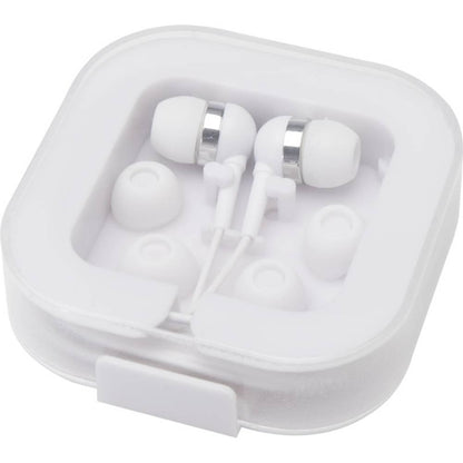 White - Front - Dofida Recycled ABS Plastic Wired Earphones