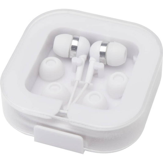 White - Front - Dofida Recycled ABS Plastic Wired Earphones