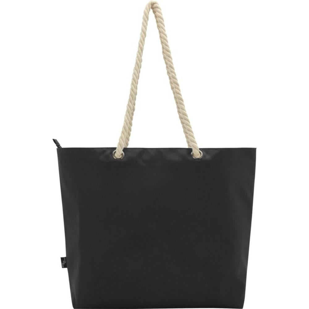 Solid Black - Back - Panama Recycled Beach 23L Cooler Tote Bag