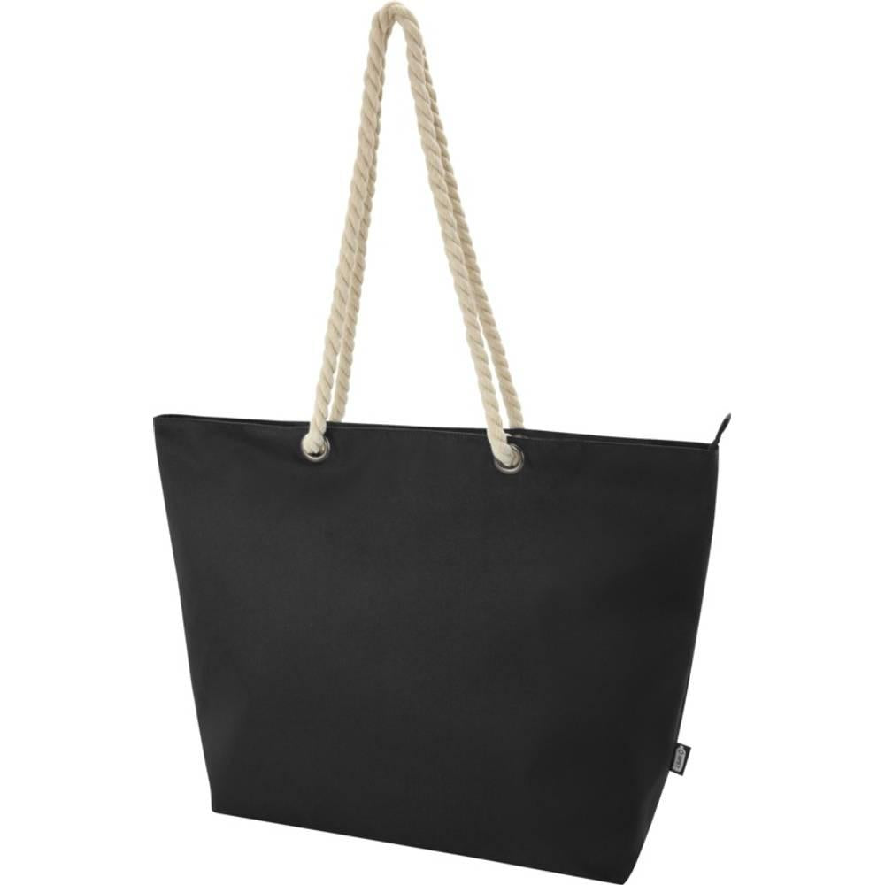 Solid Black - Front - Panama Recycled Beach 23L Cooler Tote Bag
