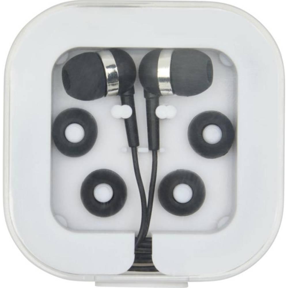 Solid Black - Front - Recycled ABS Plastic Wired Earphones