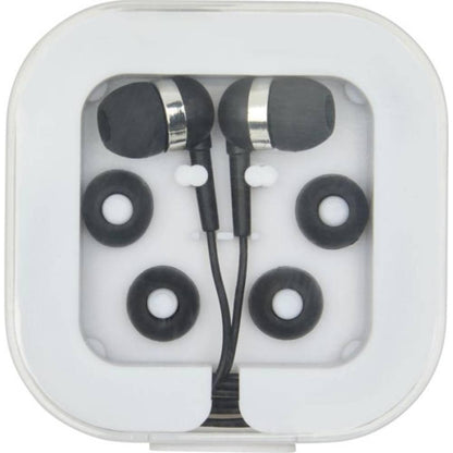 Solid Black - Front - Recycled ABS Plastic Wired Earphones