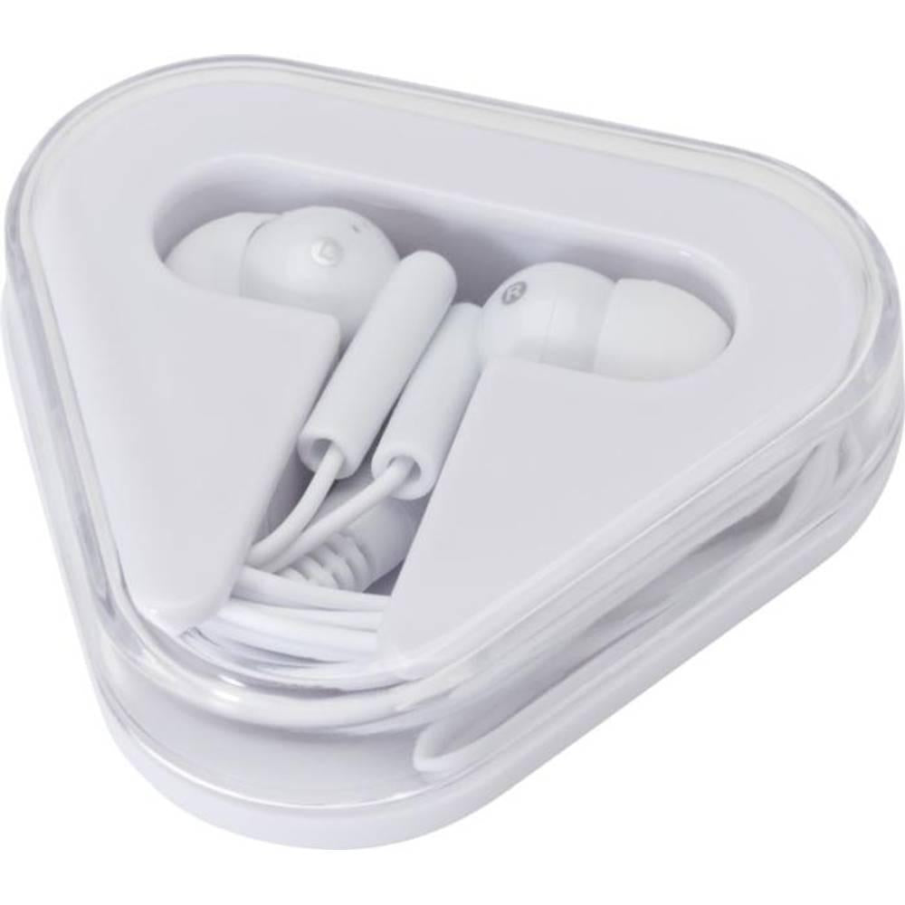 White - Front - Rebel Recycled Plastic Wired Earphones