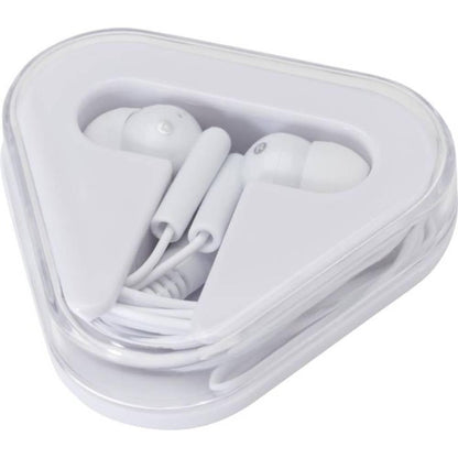 White - Front - Rebel Recycled Plastic Wired Earphones