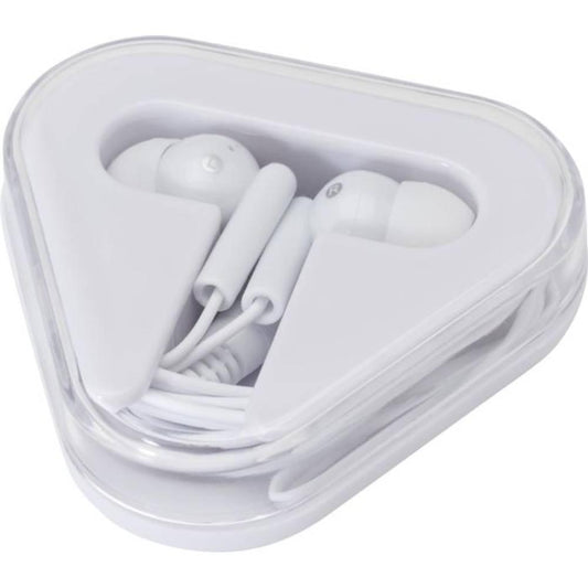 White - Front - Rebel Recycled Plastic Wired Earphones
