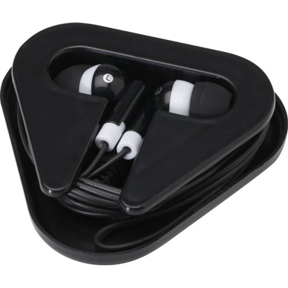 Solid Black - Back - Rebel Recycled Plastic Wired Earphones