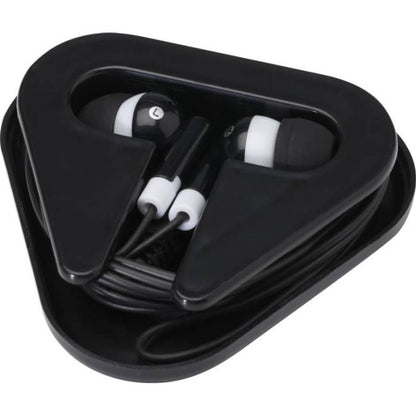 Solid Black - Back - Rebel Recycled Plastic Wired Earphones