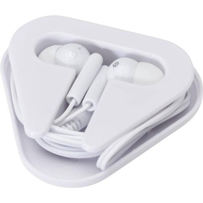 White - Back - Rebel Recycled Plastic Wired Earphones