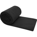 Solid Black - Front - Huggy Fleece Plaid Picnic Blanket