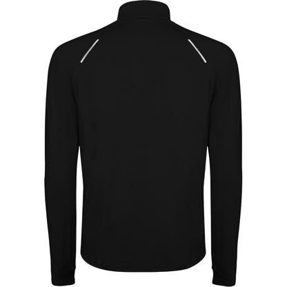 Solid Black - Back - Roly Mens Estambul Quarter Zip Long-Sleeved Sweatshirt