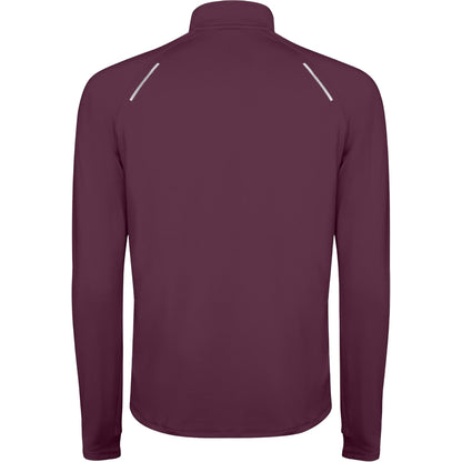Plum Red - Back - Roly Mens Estambul Quarter Zip Long-Sleeved Sweatshirt