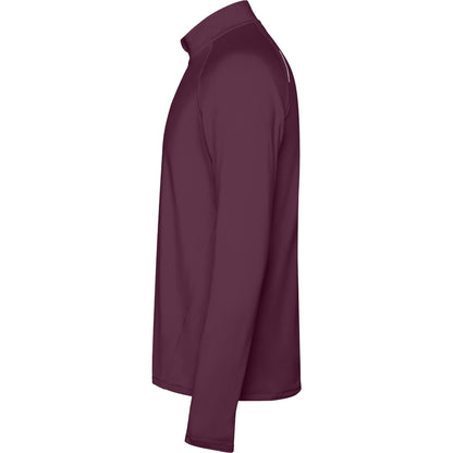 Plum Red - Side - Roly Mens Estambul Quarter Zip Long-Sleeved Sweatshirt