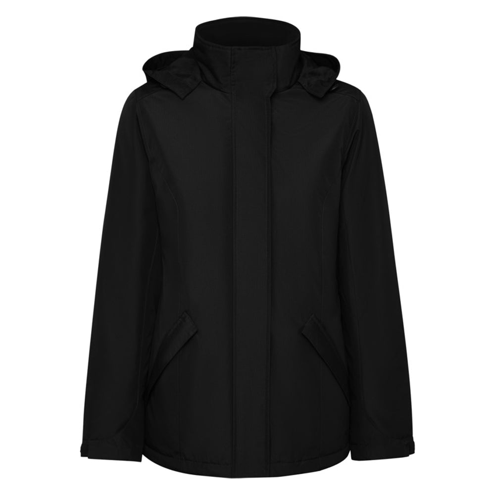 Solid Black - Front - Roly Womens-Ladies America Padded Parka
